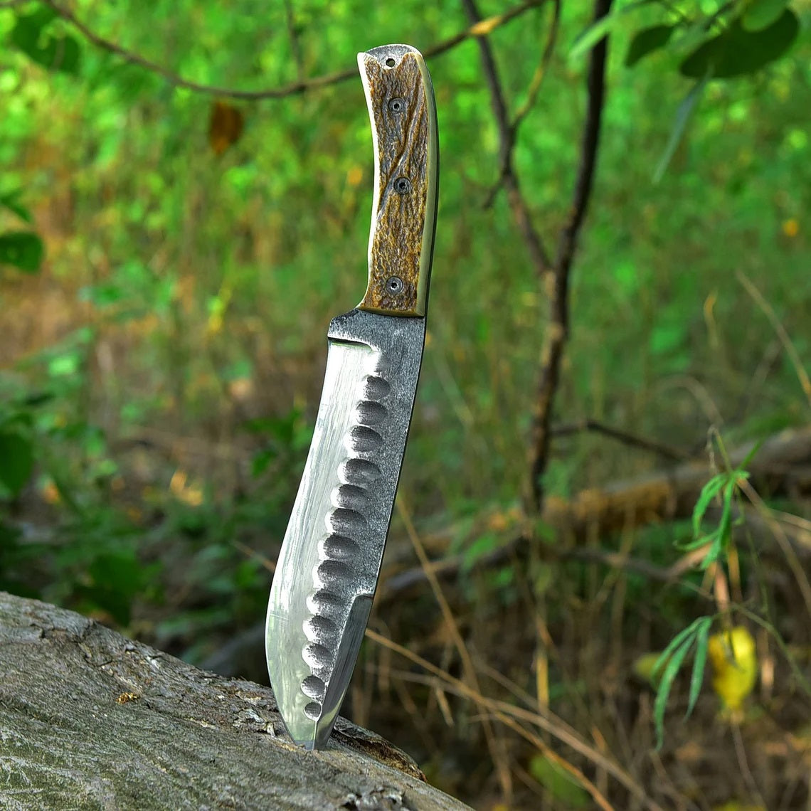 CUSTOM HANDMADE 1095 STEEL HUNTING KNIFE Handle Material : Micarta Woo – NB  CUTLERY LTD