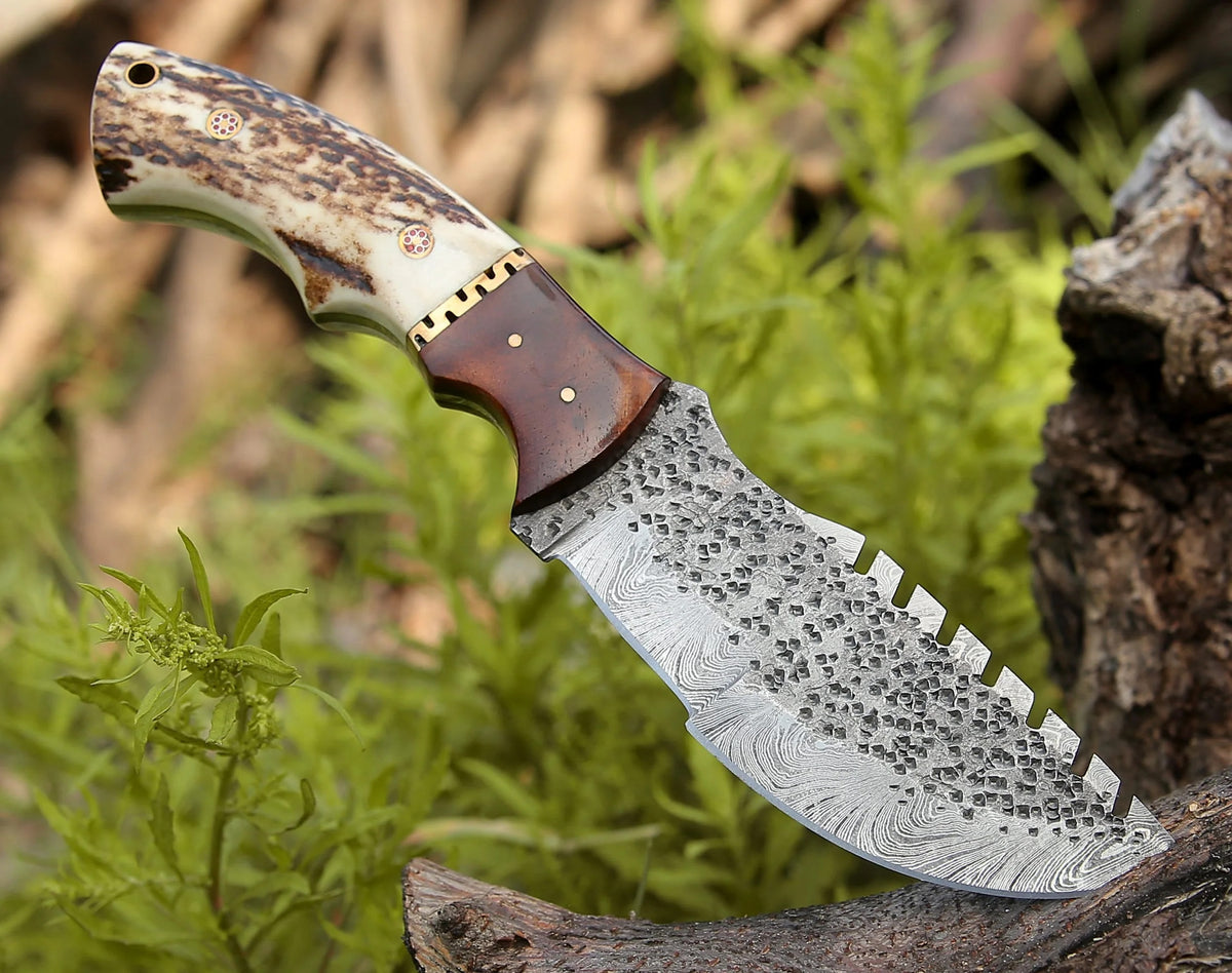 Damascus Steel Handmade Top Best Tracker Knife For Sale with Rosewood – KBS  Knives Store