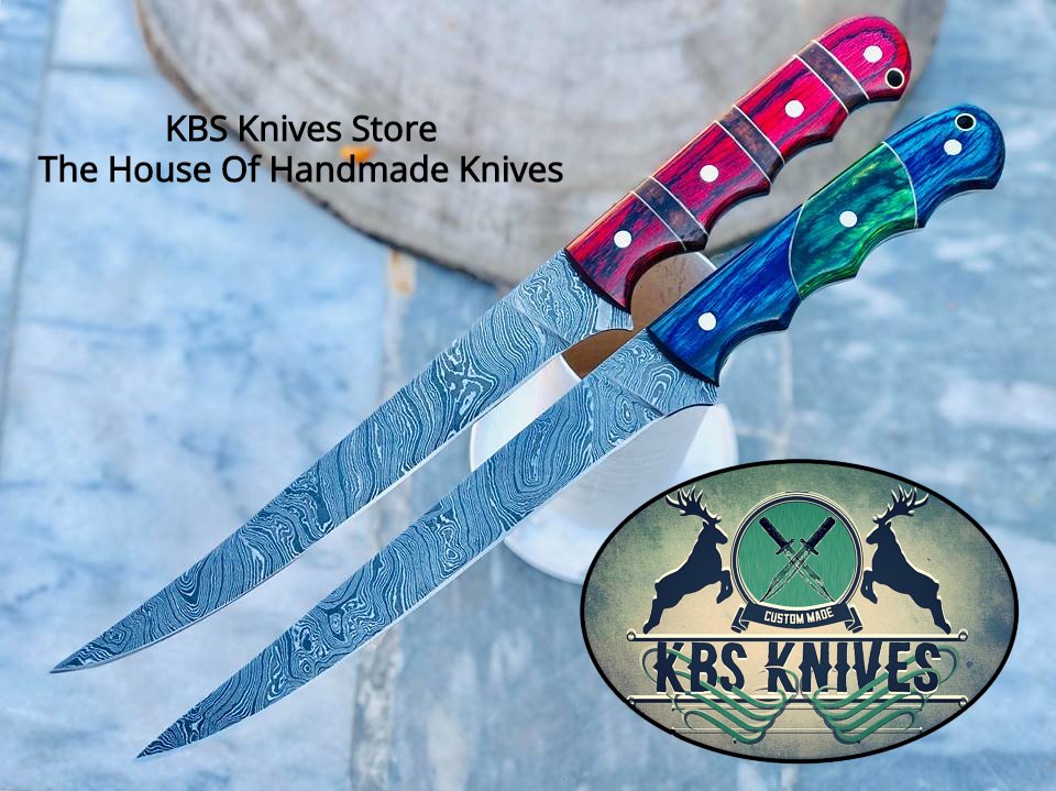 Damascus Steel Handmade Fillet Boning Knife with Exotic Color Wood Han – KBS  Knives Store