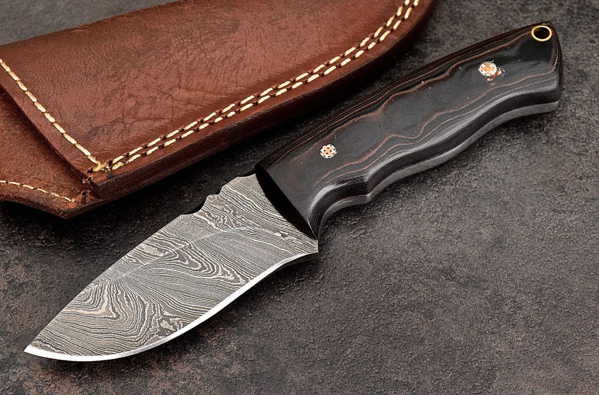 Custom Handmade Damascus Steel Skinning Camping Hunting Knife – Kbs 