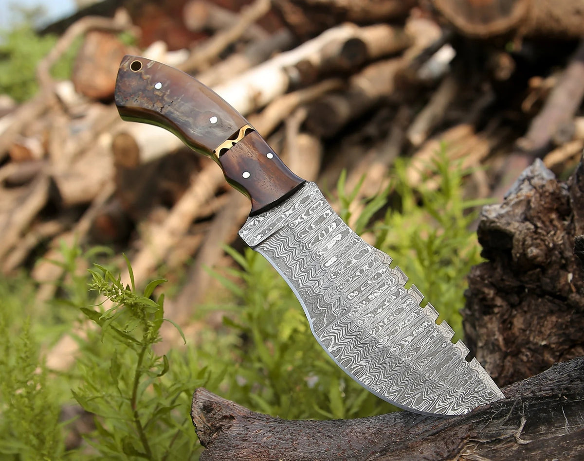 Damascus Steel Handmade Top Best Tracker Knife For Sale with Rosewood – KBS  Knives Store