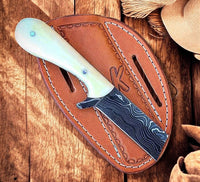 The Rancher’s Grit: Handcrafted Damascus Bull Cutter Knife