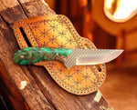 Handmade western belt knife with 4-inch Rasp Tool Steel blade.