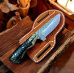 Fixed Blade Cowboy Knife - Handmade Rasp Steel & Sheep Horn Handle