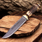 The Tracker’s High Carbon Hunting Knife: Antler-Handled Masterpiece