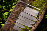 Damascus Knife Set: Custom Handmade Chef Knives with Rosewood Handles