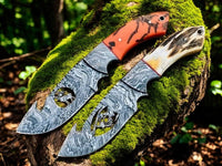 Nature's Edge Deer Gutting Knife: Damascus Steel and Unique Handle Design