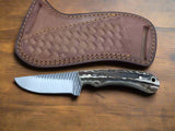 Lone Rider Custom Handmade Rasp Tool Steel Cowboy Horizontal Carry Knife with Antler Horn Handle