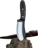 RidgeHunter 9-inch survival knife with high-carbon steel blade and rosewood handle