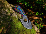 7.25-inch Damascus Steel Gut Hook Skinning Knife
