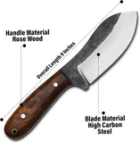 Ergonomic rosewood handle of RidgeHunter Survival Knife