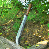 Trailblazer Camping Survival Knife with 19-inch high carbon forged steel blade.
