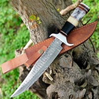 Damascus Bowie Knife - Custom Handmade 16-Inch Blade