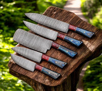 Damascus knife set