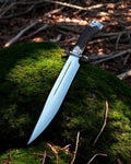 Bowie knife sheath with a 13-inch blade and stag horn handle