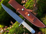 The Ultimate Bowie Knife: Damascus Steel Blade with Bone Handle