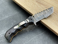 Damascus Steel Blade of the Tactical Folding Pocket Knife
