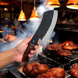 Close-up of the 6.25-inch high-carbon steel blade on the Meat Cutter Knife.
