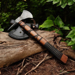 Custom Handmade Damascus Steel Viking Axe

