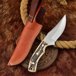 Premium Deer Knife with D2 Steel Blade and Antler Handle






