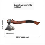 Durable Rosewood and Leather-Wrapped Handle Tomahawk by KBS Knives, Perfect for Outdoor Use