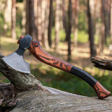 Custom Handcrafted Survival Tomahawk with High-Carbon 1095 Steel Blade and Leather Sheath