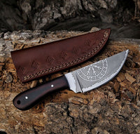 Handmade Nordic Valor knife featuring a full tang blade with intricate engravings