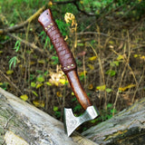 Custom Handmade Hand Engraved High Carbon Steel Viking Tomahawk Axe with Rosewood Handle by KBS Knives Store