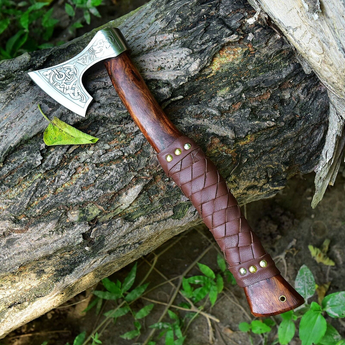 Custom Handmade Hand Engraved High Carbon Steel Viking Tomahawk Axe wi ...