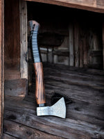 Warrior's Edge Battle Axe with Forged 1095 Steel Blade and Engraved Details
