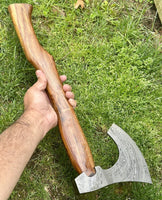 Handcrafted Damascus Steel Tomahawk Axe with Rosewood Handle