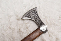 Tomahawk Axe with Custom Handmade Forged 1095 Steel Blade and Rosewood Handle – Warrior’s Strike