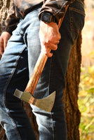 Detailed Close-Up of Damascus Steel Blade on axes