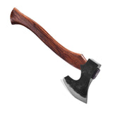 Viking Hatchet from KBS Knives Store on display with focus on its sharp edge and detailing

