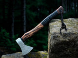 Ash Wood Handle with Black Leather Wrap on Warrior's Edge Battle Axe
