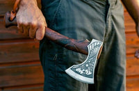 Sharp Edge and Forged Details of Norse Battle Axe