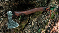 Rosewood Handle Detail on Norse Battle Axe
