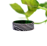 Hand-forged Damascus Steel Engagement Ring in elegant design