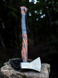 Ash Wood and Leather Wrap Handle on Odin's Fury Viking Battle Axe
