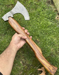 Rosewood Handle Detail of the Tomahawk Axe