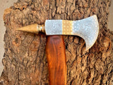 Custom 1095 steel tomahawk with rosewood handle, ideal for everyday tasks
