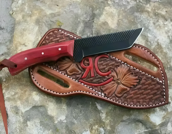 Exotic Edge Tanto Knife with rasp tool steel blade
