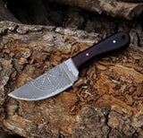 Viking EDC knife with 7.25-inch engraved 1095 steel blade and Canvas Micarta handle