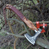 Handmade High Carbon Steel Etched Blade Functional Axe