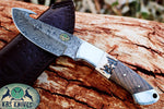 Damascus Steel EDC Guthook Skinner Knife