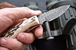 Damascus steel skinning knife