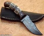 Damascus steel skinning knife