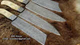 Hand Made Damascus Kitchen Knives Set