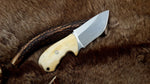 Compact D2 Steel Field Dressing Deer Skinning Knife – 6.5 Inch Blade with Bone Handle

