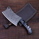 CUSTOM HANDMADE DAMASCUS STEEL CLEAVER KNIFE